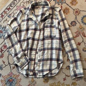 Hollister Blue and White Casual Button Down Shirt